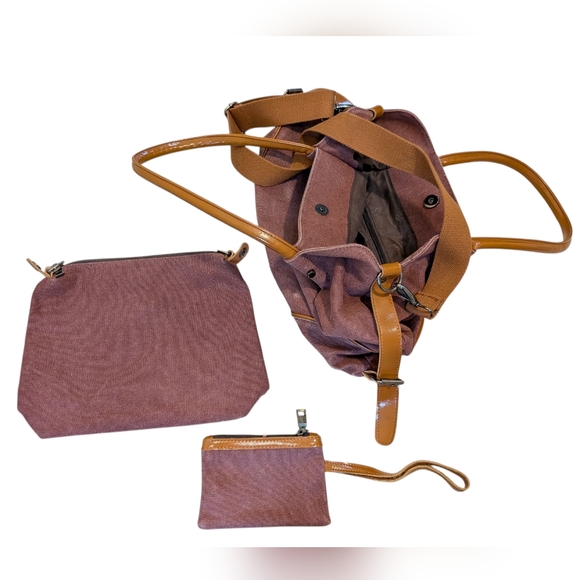 Vintage Oris Purse Canvas Bag 3 Piece - Picture 3 of 14